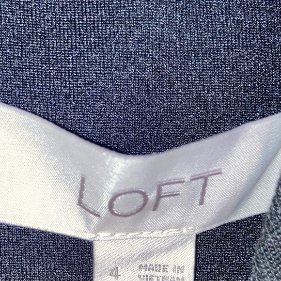 Loft Black Grey Animal Print Fit & Flare Mini Dress Size 4 - Picture 3 of 6